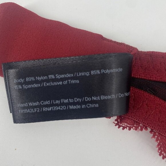 Bezier Size 34E Gramercy Lace Underwire Bra Burgundy Semi Sheer TR11142LF2 - Picture 11 of 11